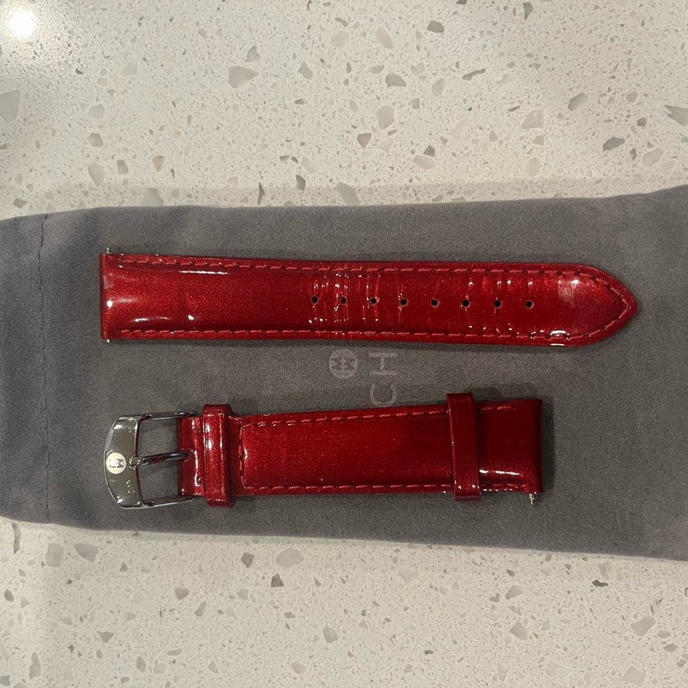Michele Red Patent Leather Watch Strap 18 mm